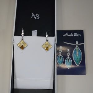 Nicole Barr Sterling Silver Square Weave Earrings